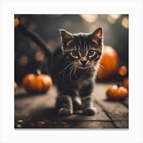 Halloween Kitten Canvas Print