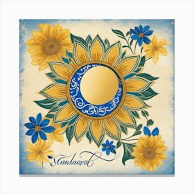 Sunflowers, blue Canvas Print