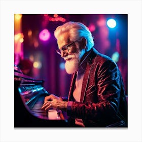 Firefly Soulful Elderly Pianist In A Neon Lit Nightclub 89606 (2) Canvas Print