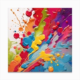 Colorful Paint Splashes Canvas Print