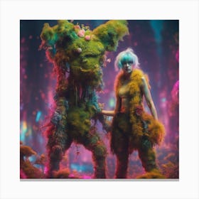 Botanical Beauty and the Monster Beast 2 Canvas Print