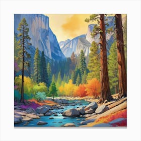 Colorful Abstract Yosemite National Park USA Art Print 1 Canvas Print