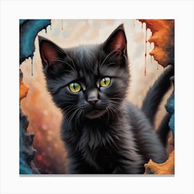 Black Kitten Canvas Print