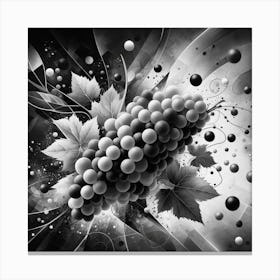 Black And White Grapes 2 Canvas Print