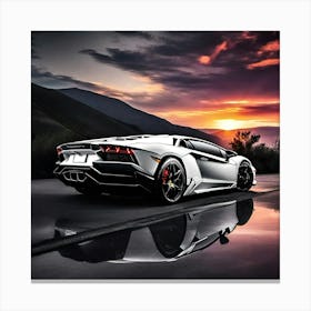 Sunset Lamborghini 9 Canvas Print