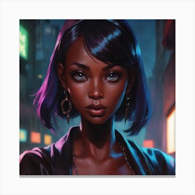 Black Girl In The City Canvas Print