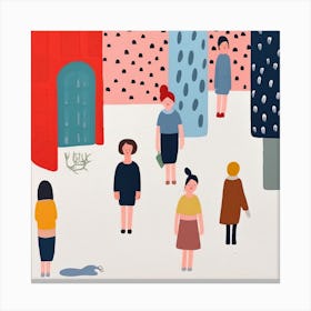Tokyo Scene, Tiny People And Illustration 3 Canvas Print