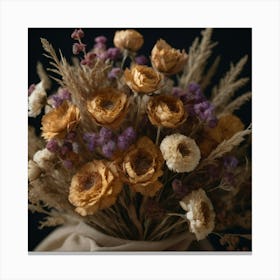 Dried Flowers Bouquet Canvas Print