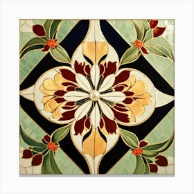 Floral Mosaic Tile 1 Canvas Print