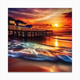 Sunset At The Beach 199 Canvas Print