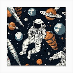 Astronauts In Space 9 Canvas Print