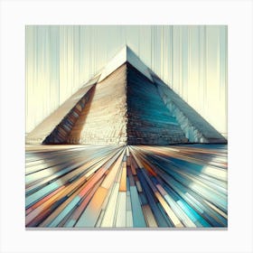 Line Art Color Drawing Great Pyramid Of Giza 2 Canvas Print