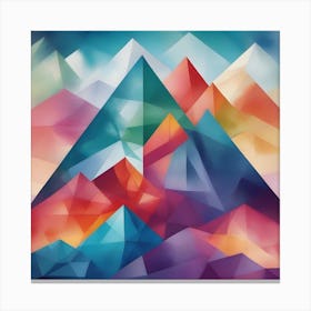 Colourful Abstract Mountains Painting Canvas Print