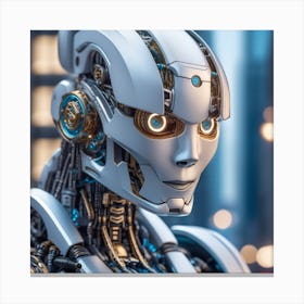 Robot In The City 28 Canvas Print