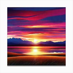 Sunset In The Mountains 107 Canvas Print