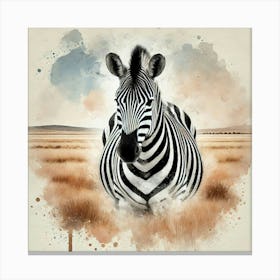 Watercolor Savanna  Zebra 1 Toile