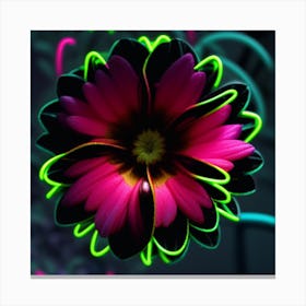 Neon Flower Canvas Print