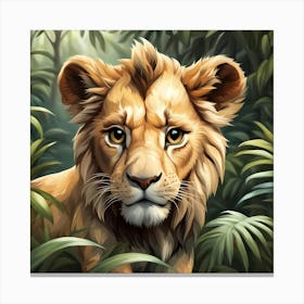 Cute Chibi Lion Canvas Print