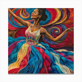 Dancer In A Colorful Dress Canvas Print