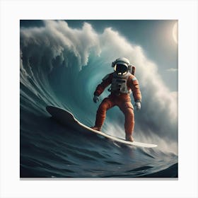 Astronaut Riding A Wave Canvas Print