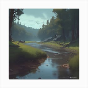 River In The Woods 33 Canvas Print