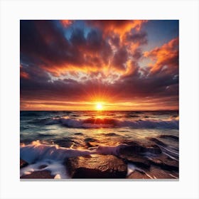 Sunset Over The Ocean 238 Canvas Print