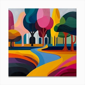 Abstract Park Collection El Retiro Park Madrid Spain 1 Canvas Print