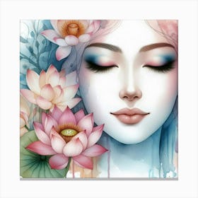 Lotus Flower Painting 1 Canvas Print