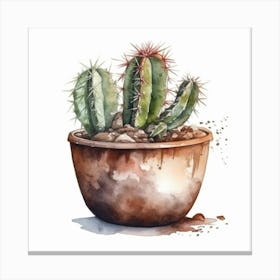 Watercolor Cactus Canvas Print