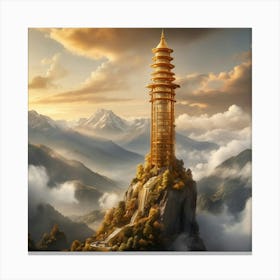Golden Pagoda. Canvas Print