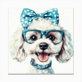 Poodle With Glasses 7 Canvas Print