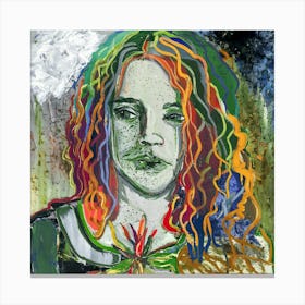 Girl With Rainbow Hair Canvas Print