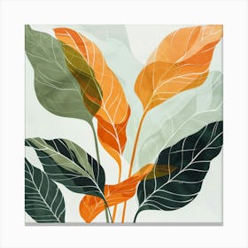 Orange Leaves 3 Canvas Print