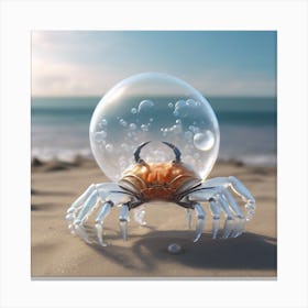 Crab In A Bubble Canvas Print