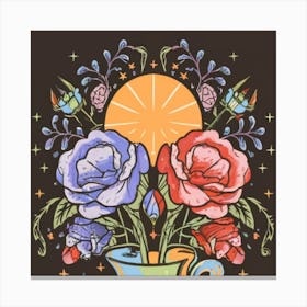 Luminous pastel flowers 5 Canvas Print