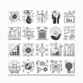 Business Icons Set Vector Illustration 1 Canvas Print