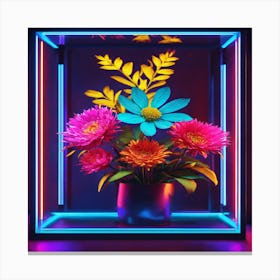 Neon Flowers 2 Canvas Print