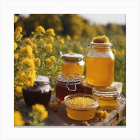 Honey In Jars Canvas Print