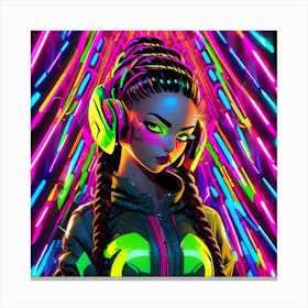 Neon Girl 12 Canvas Print