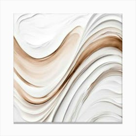 White And Brown Abstract Painting Canvas Print