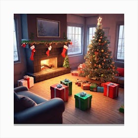 Christmas In The Living Room 31 Canvas Print
