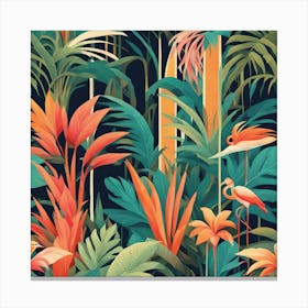 Tropical Jungle Seamless Pattern Canvas Print