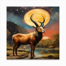 Antelope At Night Canvas Print