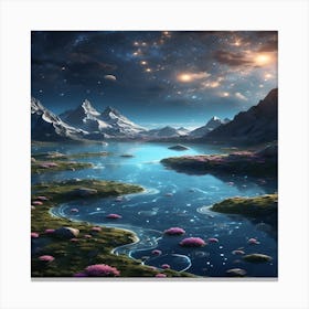 Lake In The Mountains Canvas Print