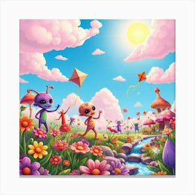 Aliens In The Garden Canvas Print