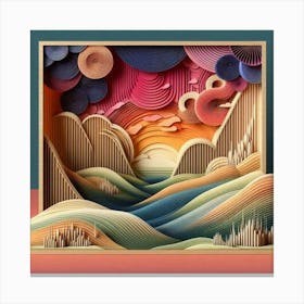 3d Paper Art Canvas Print