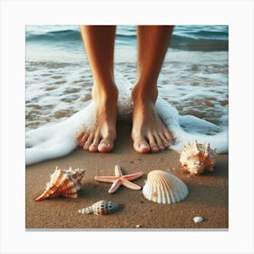 Feet On The Beach Canvas Print