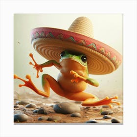 Frog In Sombrero 1 Canvas Print