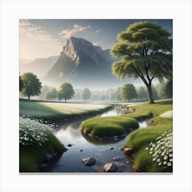 Stream In The Mountains 3 Canvas Print