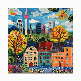 Kids Travel Illustration Berlin 1 Canvas Print